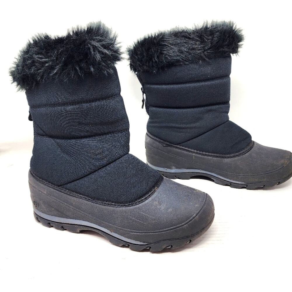 Northside Black Winter Snow Boots 3m Thinsulate Faux Fur Zipper‎ Women's Size 8
